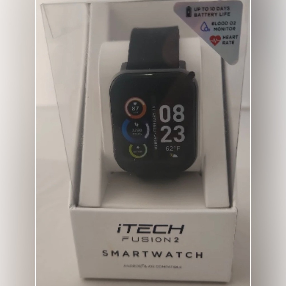itech Fusion 2 smart watch black color